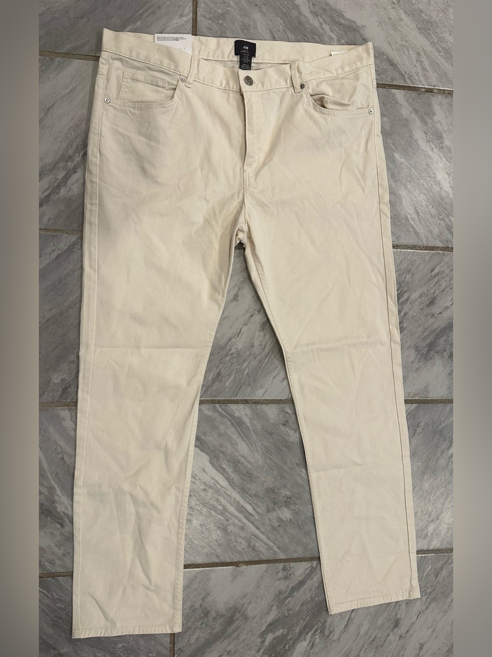 NWT H&M Mens Slim Fit Beige Pants Size 38Wx31L